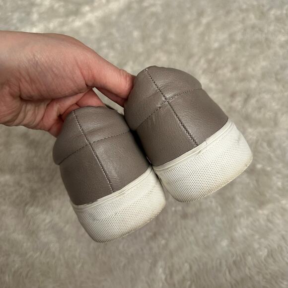 Steve Madden Womens 10 Slip On Mushroom Brown Faux Leather Sneakers Zipper - Picture 7 of 7